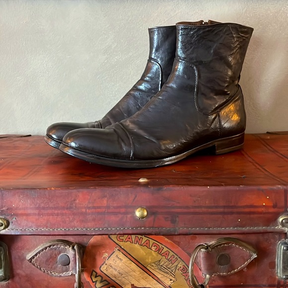 MOMA Brown Black Chelsea Ankle Boot with Side Zip - Picture 3 of 7